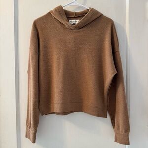 Abercrombie & Fitch Hoodie Womens XS Camel Brown Cozy Pullover Hooded Sweater